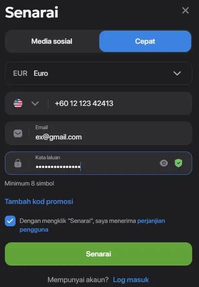 Registration steps